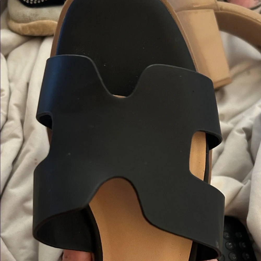 a new day Black Slide Sandals with Tan Insole - Picture 3 of 4